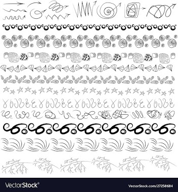 Hand drawn set line frames vector image