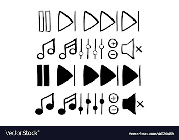 hand drawn set of music controls