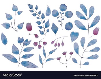 hand drawn set set of isolated floral elements