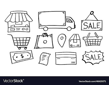 hand drawn shop or store icon