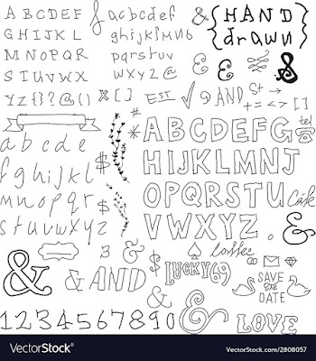 Hand drawn sketched lettering vector image