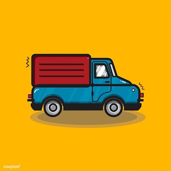 Hand drawn small truck illustration | Free stock vector - 445127