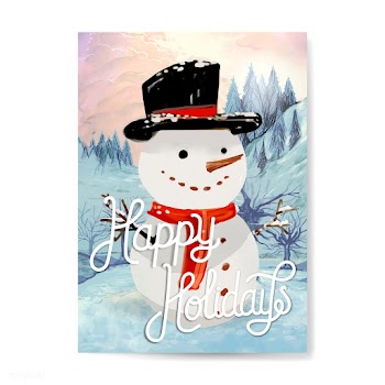 Hand drawn snowman Christmas greeting card | Free stock vector - 520285