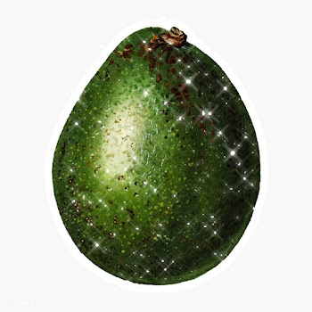 Hand drawn sparkling avocado fruit sticker with white border | Free  transparent png - 2351149