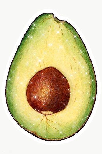 Hand drawn sparkling avocado sticker with white border | Free  transparent png - 2354810