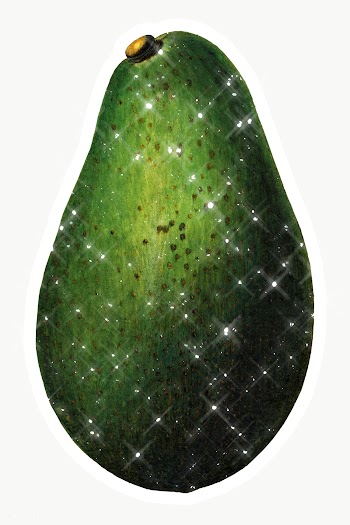 Hand drawn sparkling avocado sticker with white border | Free  transparent png - 2354815