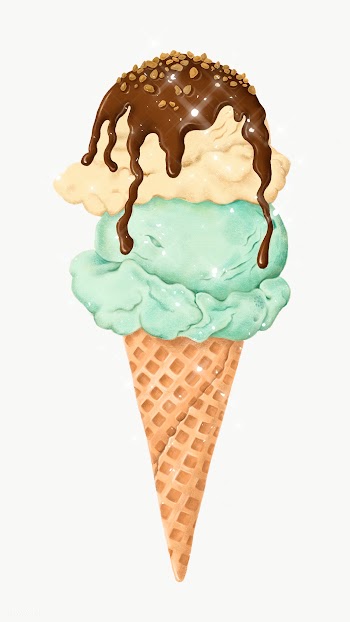 Hand drawn sparkling ice cream cone design element | Free  transparent png - 2349433