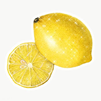 Hand drawn sparkling lemons sticker with white border | Free  transparent png - 2354797