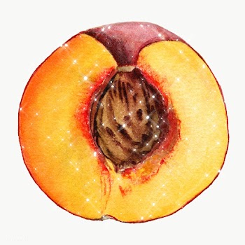 Hand drawn sparkling peach design element | Free  transparent png - 2349554