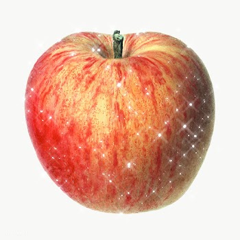 Hand drawn sparkling red apple fruit design element | Free  transparent png - 2351105