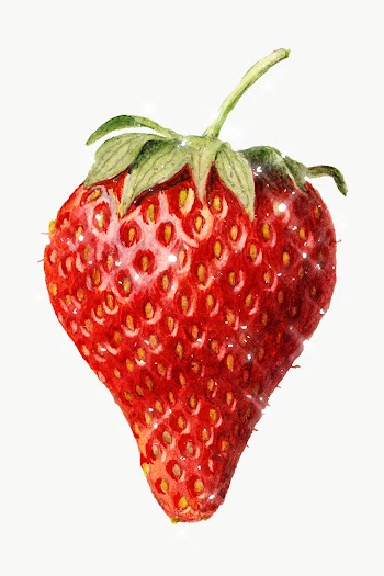 Hand drawn sparkling strawberry fruit design element | Free  transparent png - 2351102