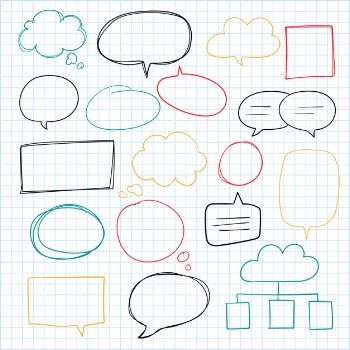Hand drawn speech bubble collection
