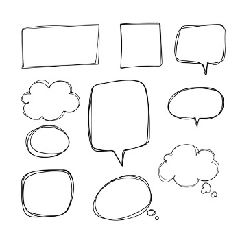 Hand drawn speech bubble collection