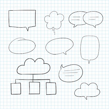 Hand drawn speech bubble collection | Free stock vector - 558682