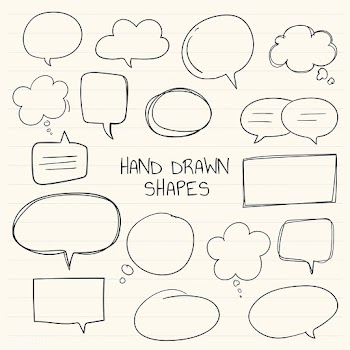 Hand drawn speech bubble collection | Free stock vector - 558702
