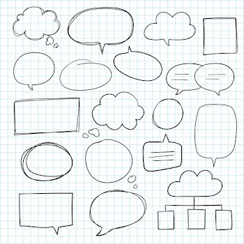 Hand drawn speech bubble collection | Free stock vector - 558706