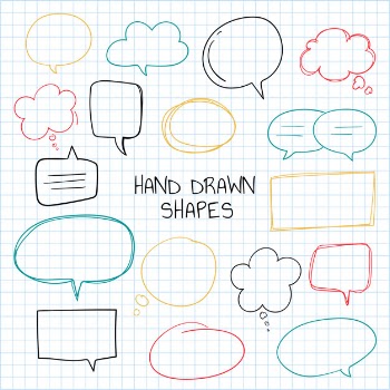 Hand drawn speech bubble collection Free Vector
