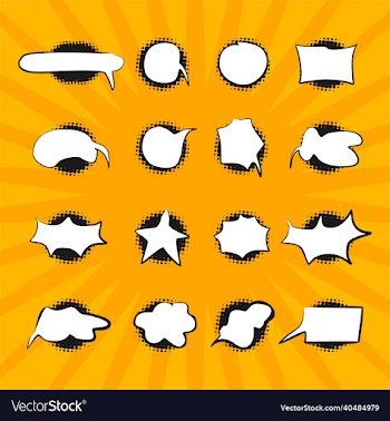 hand-drawn speech bubble halftone cartoon