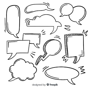 Hand drawn speech bubble with space collection Free Vector