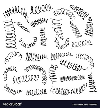 hand drawn spiral spring set