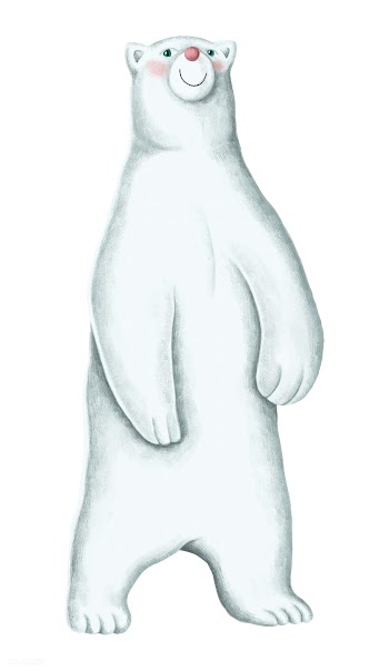 Hand-drawn standing white polar bear | Free stock vector - 543842