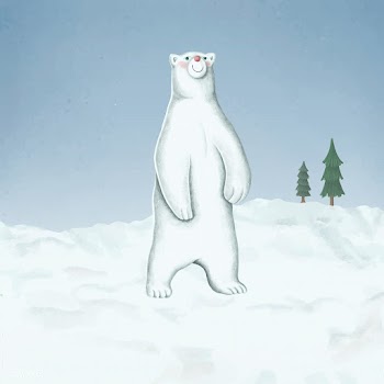 Hand-drawn standing white polar bear on a sno.. | Free stock vector - 543812