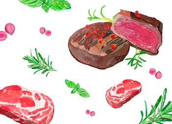 Hand drawn steak watercolor style | Free stock vector - 393147