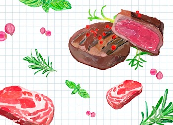 Hand drawn steak watercolor style | Free stock vector - 393164