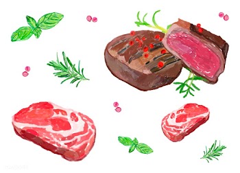 Hand drawn steak watercolor style | Free stock vector - 393174