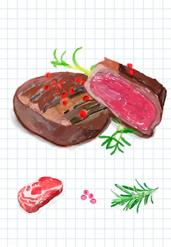 Hand drawn steak watercolor style | Free stock vector - 393485