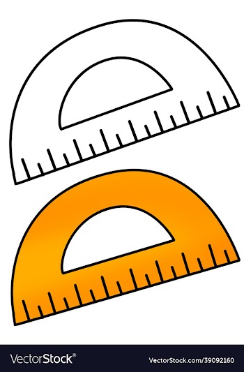 hand drawn student and teacher protractor