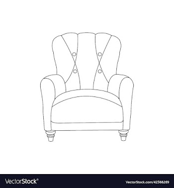 hand drawn stylized outline armchair