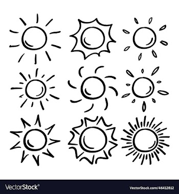 hand drawn sunburst icons