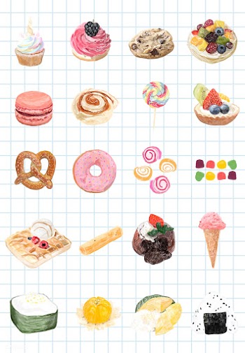 Hand drawn sweets collection watercolor style | Free stock vector - 393053