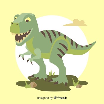 Hand drawn t-rex background Free Vector
