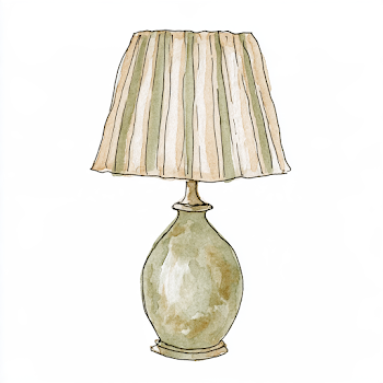 Hand-Drawn Table Lamp Illustration