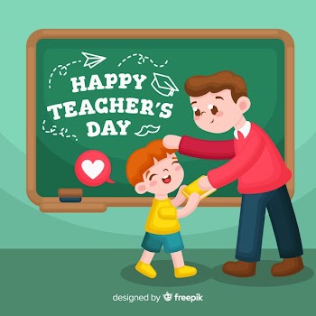 Hand drawn teachers day background Free Vector