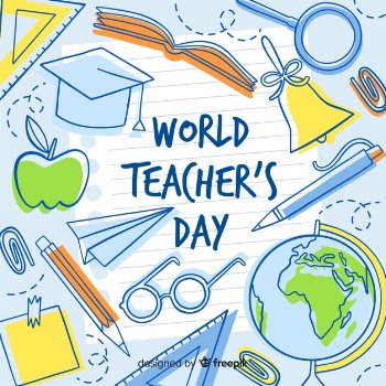 Hand drawn teachers day background Free Vector