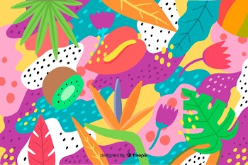 Hand drawn tropical background Free Vector