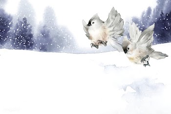 Hand drawn tufted titmouse birds in wintertim.. | Free stock vector - 489617