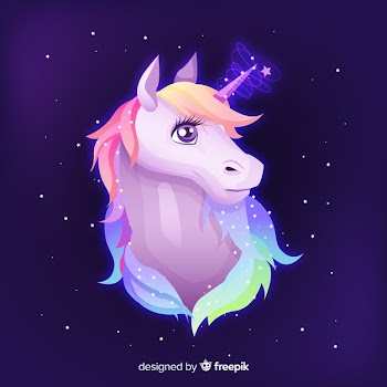 Hand drawn unicorn background