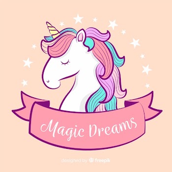 Hand drawn unicorn background
