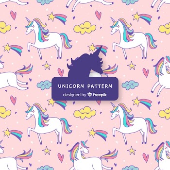 Hand drawn unicorn pattern