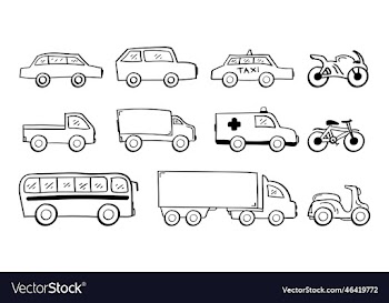 hand drawn vehicle or transportation icon