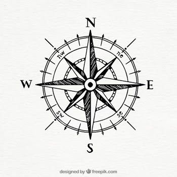 Hand drawn vintage compass Free Vector