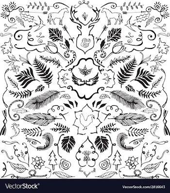 Hand Drawn Vintage design elements vector image