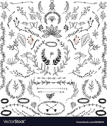 Hand Drawn Vintage design elements vector image