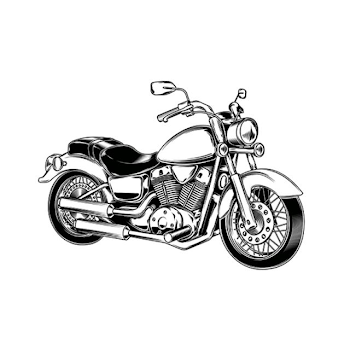 Hand-drawn Vintage Motorcycle. Classic Chopper., Motorcycle, Motor ...