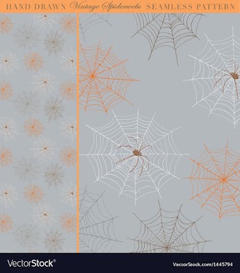  					Hand Drawn Vintage Spiderweb Seamless Pattern vector image														
