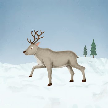 Hand-drawn walking cute reindeer | Free stock vector - 543913